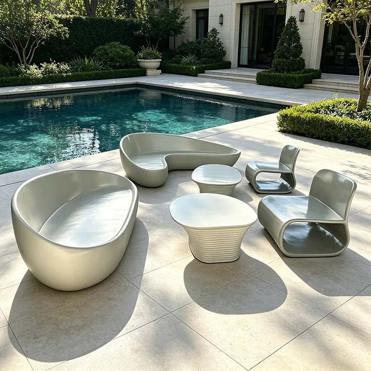Flowing Curve FRP Lounge Oturacaqları